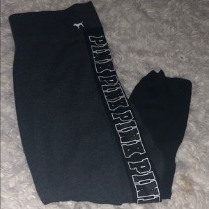 Victoria Secret Pink Black Crop Leggings